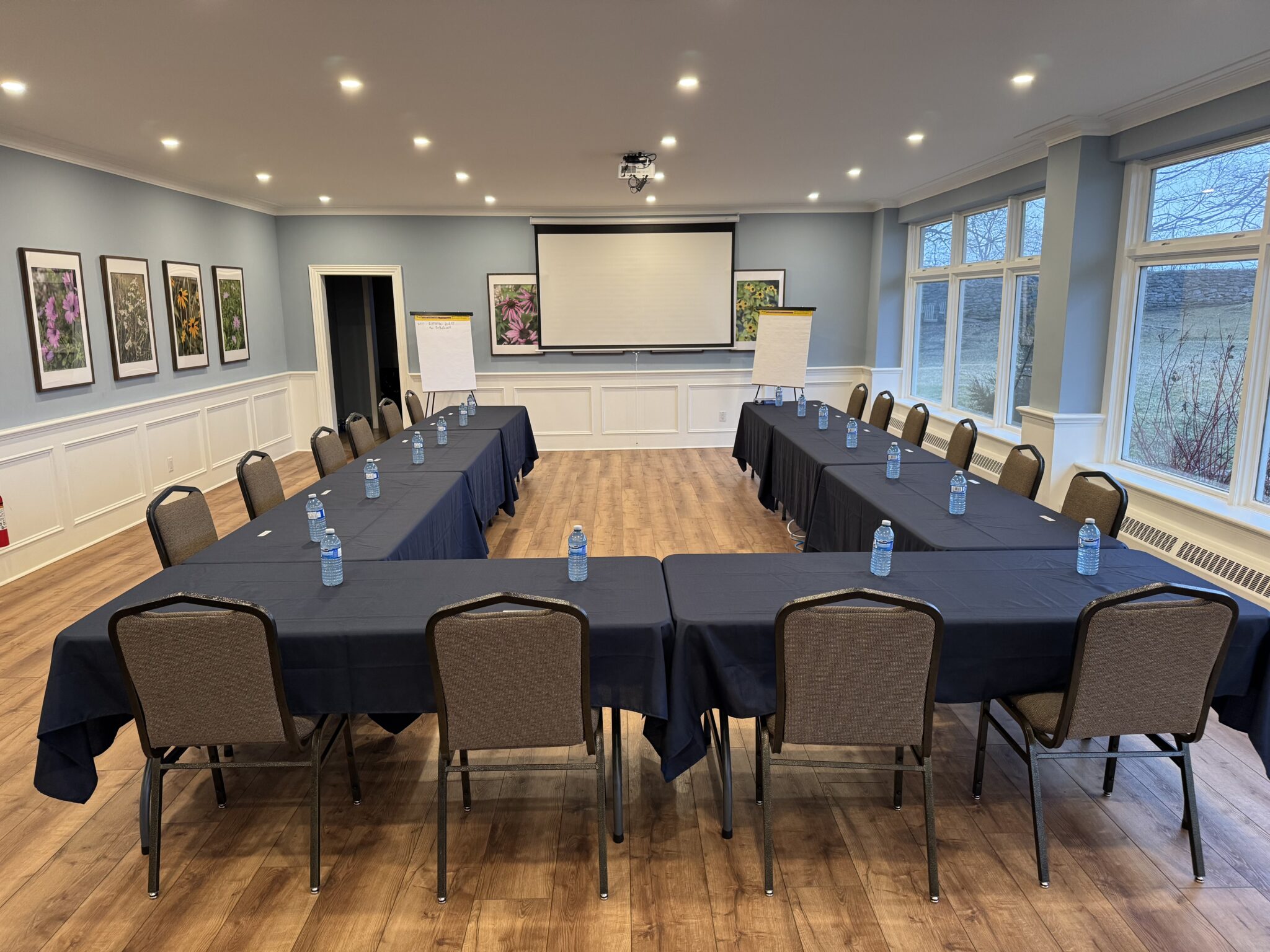 Corporate retreat with audio visual equipment